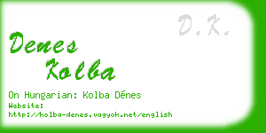 denes kolba business card